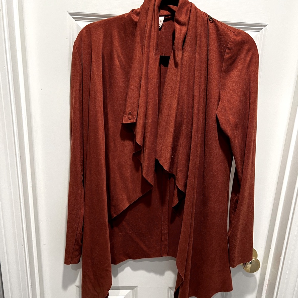 Burnt orange suede cardigan